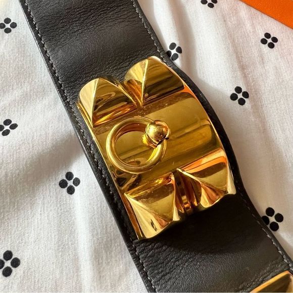 Hermes Box Collier de Chien CDC bracelet cuff S chocolate GHW - Picture 2 of 11